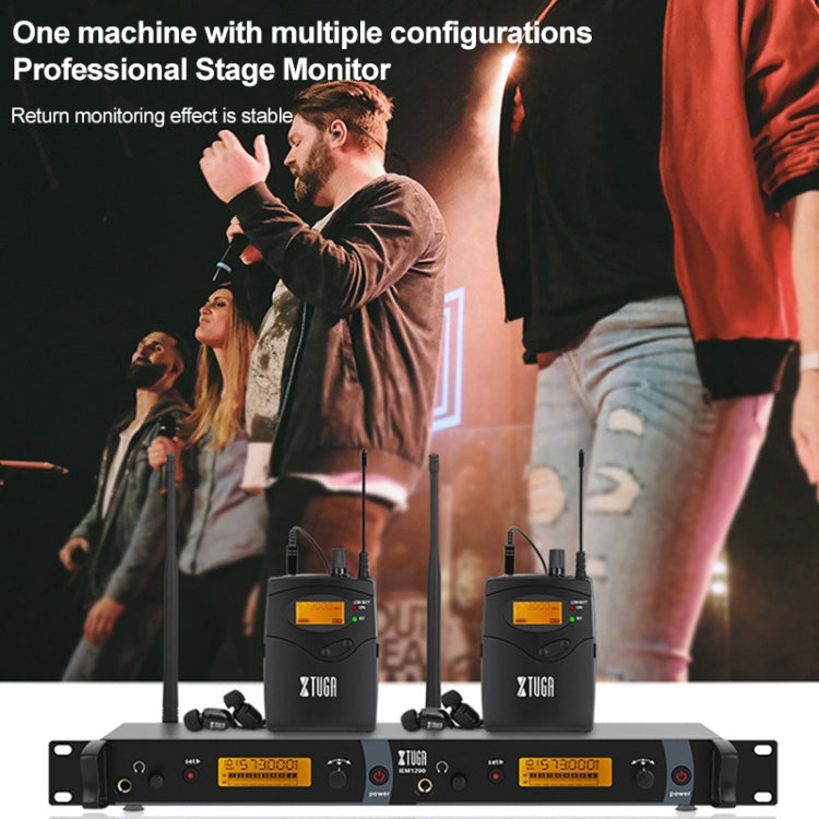 XTUGA IEM1200 Wireless Transmitter 5 Bodypack Stage Singer In-Ear Monitor System (UK Plug)