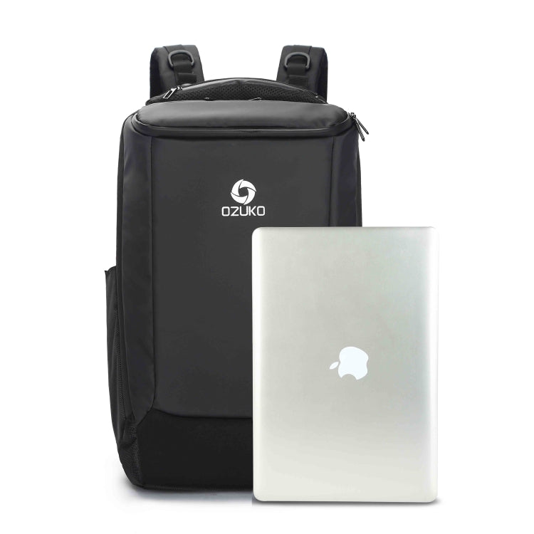 Ozuko 9060 Large Capacity Waterproof USB Outdoor Shoulder Backpack, Size: Large, 33x21x53cm(Black)