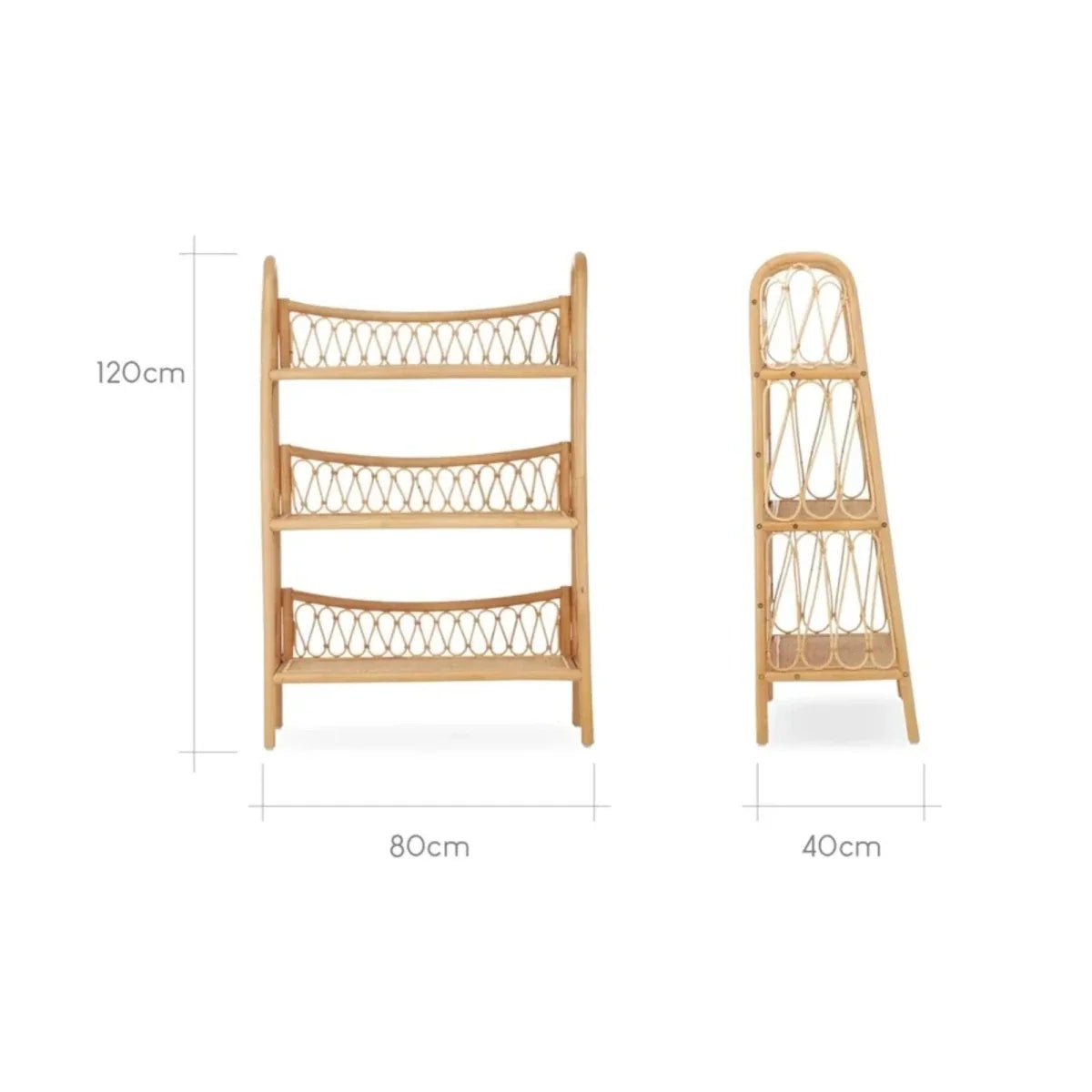 CuddleCo Aria 3 Tier Shelving Unit - Rattan