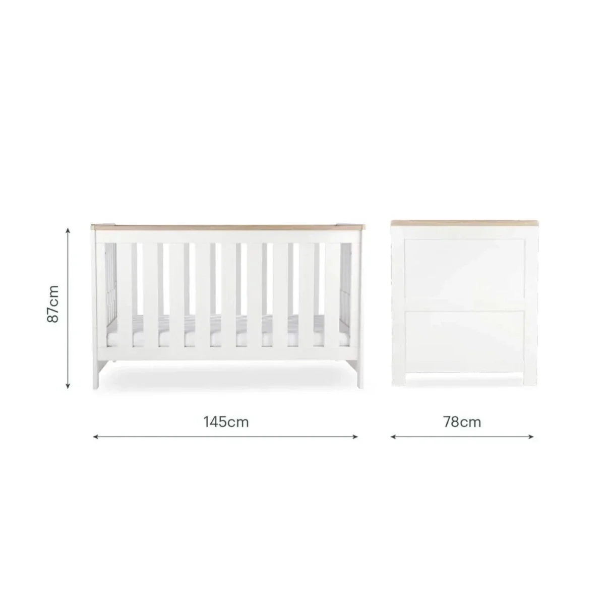 CuddleCo Burford Cot Bed - White/Oak