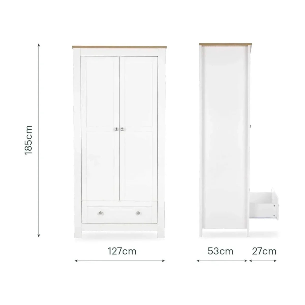 CuddleCo Burford Wardrobe - White/Oak