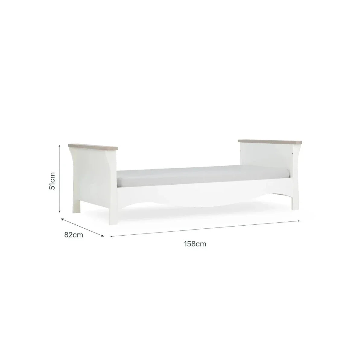 CuddleCo Clara Toddler Bed - White/Ash