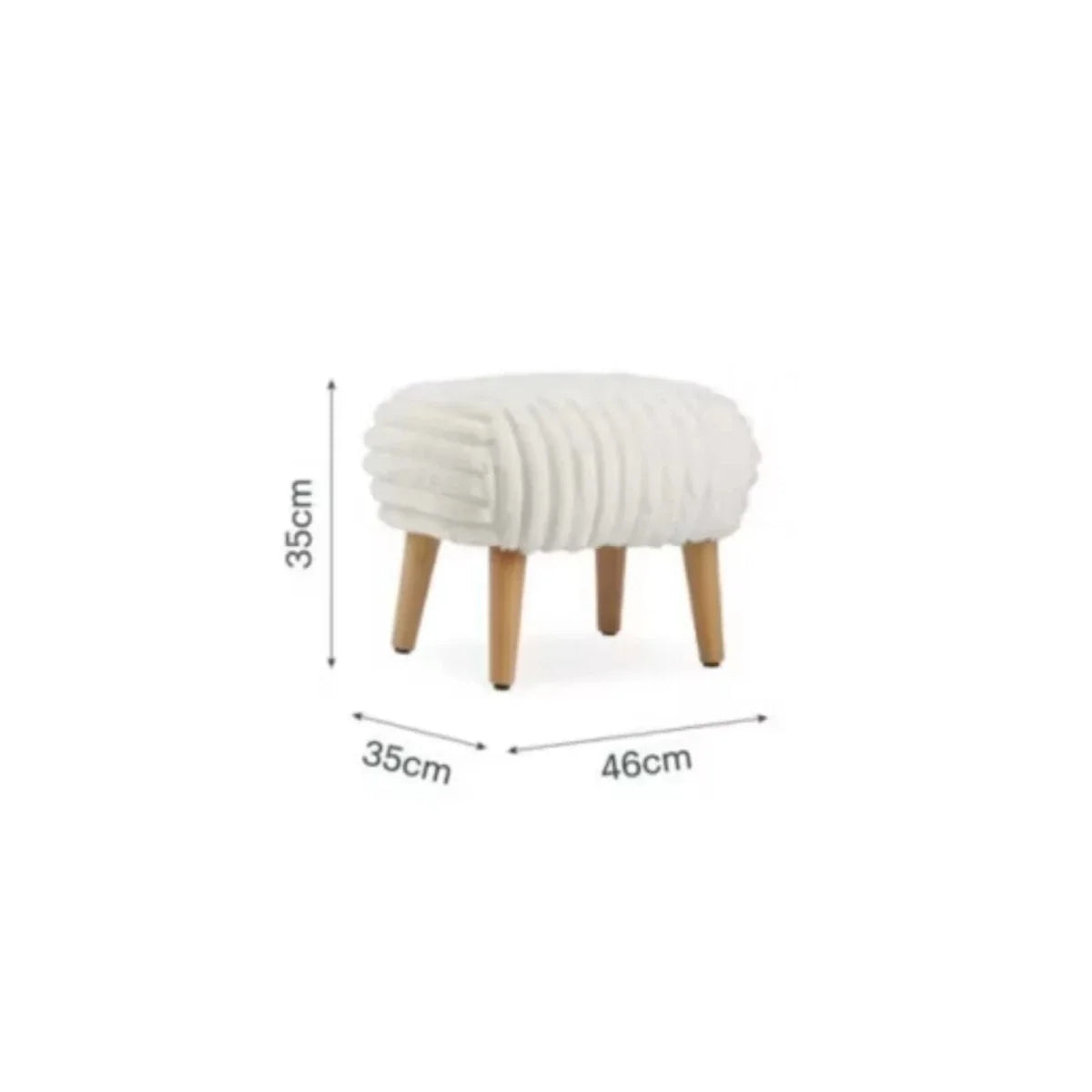 CuddleCo Etta Foot Stool - Faux Fur Cream