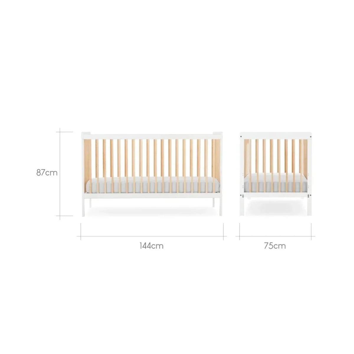 CuddleCo Nola Cot Bed - White/Natural