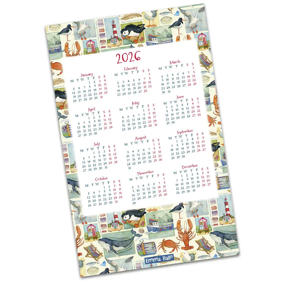 emma ball 2026 Calendar Tea Towel