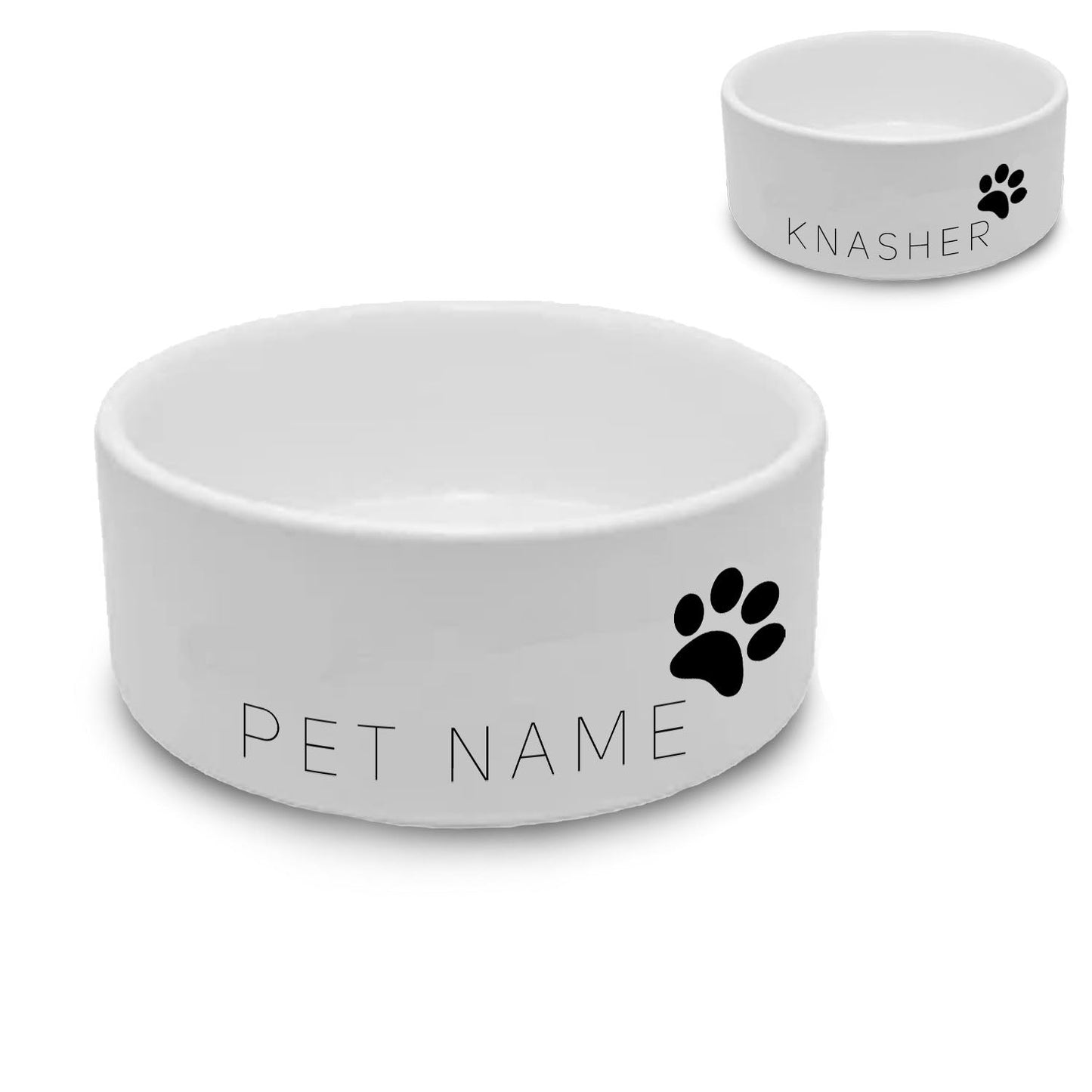 Personalised Small Pet Bowl with Name and Paw Print