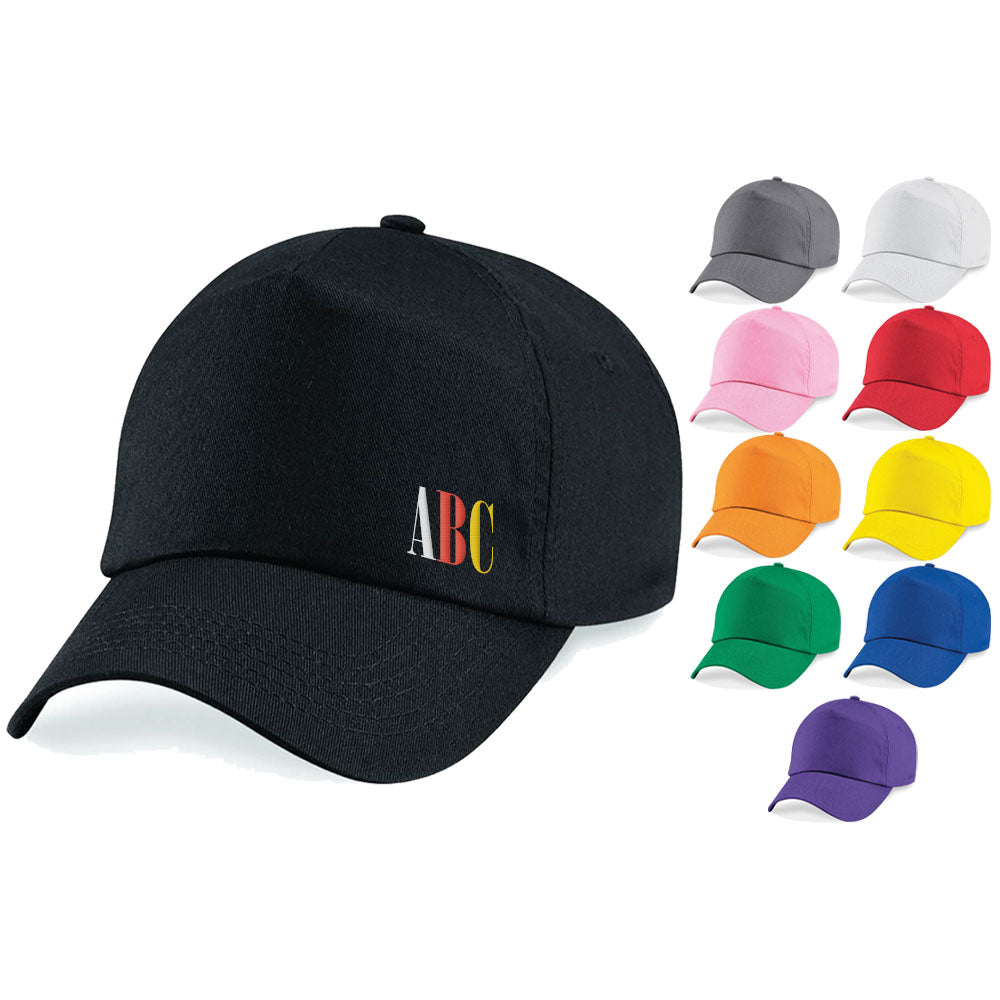 Embroidered Adults Cap with Offset Initials Design