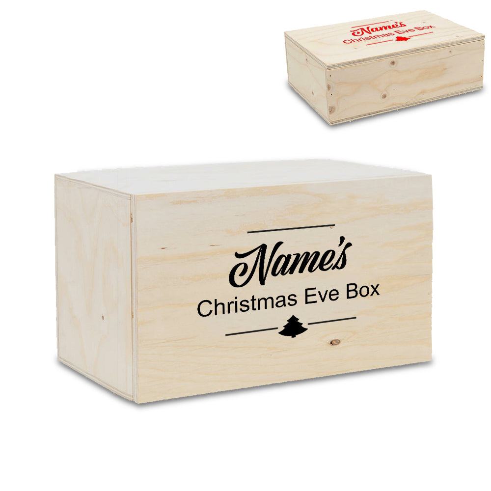 Wooden Christmas Eve Box with Tree Design