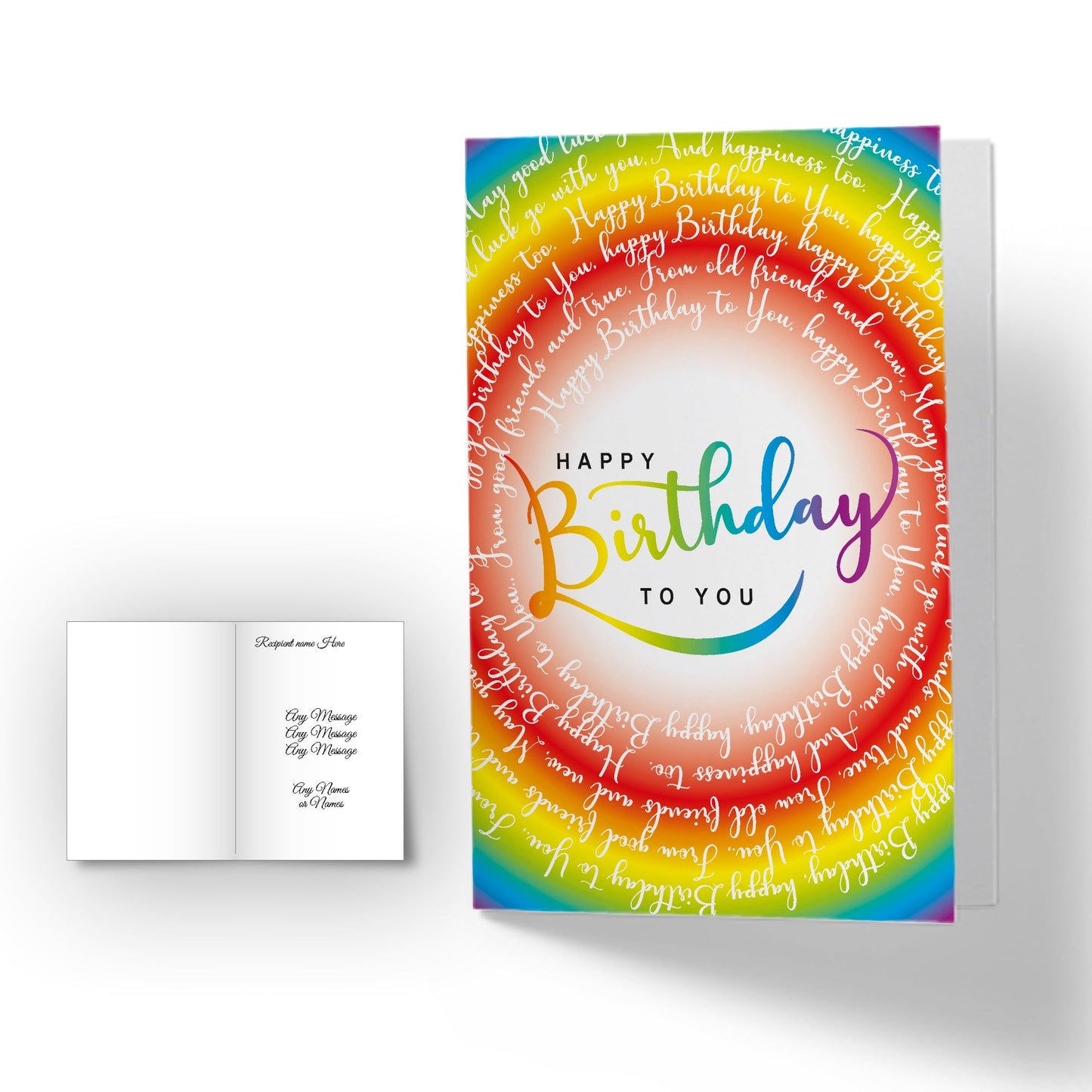 Personalised Happy Birthday Card - Rainbow