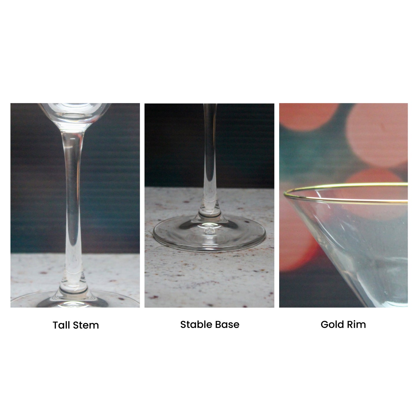 Engraved 7.5oz Gold Rim Martini Cocktail Glass with Script Name, Personalise with Any Name