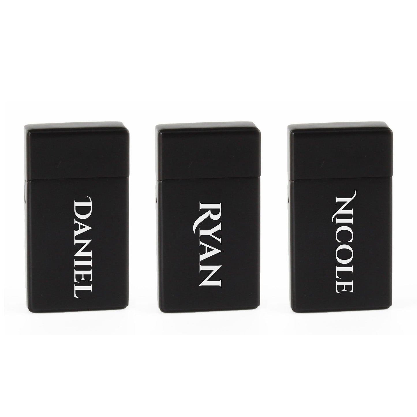 Engraved Jet Gas Lighter Black Any Name Gift Boxed