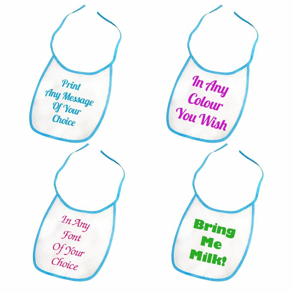Personalised Printed Blue Baby Bib
