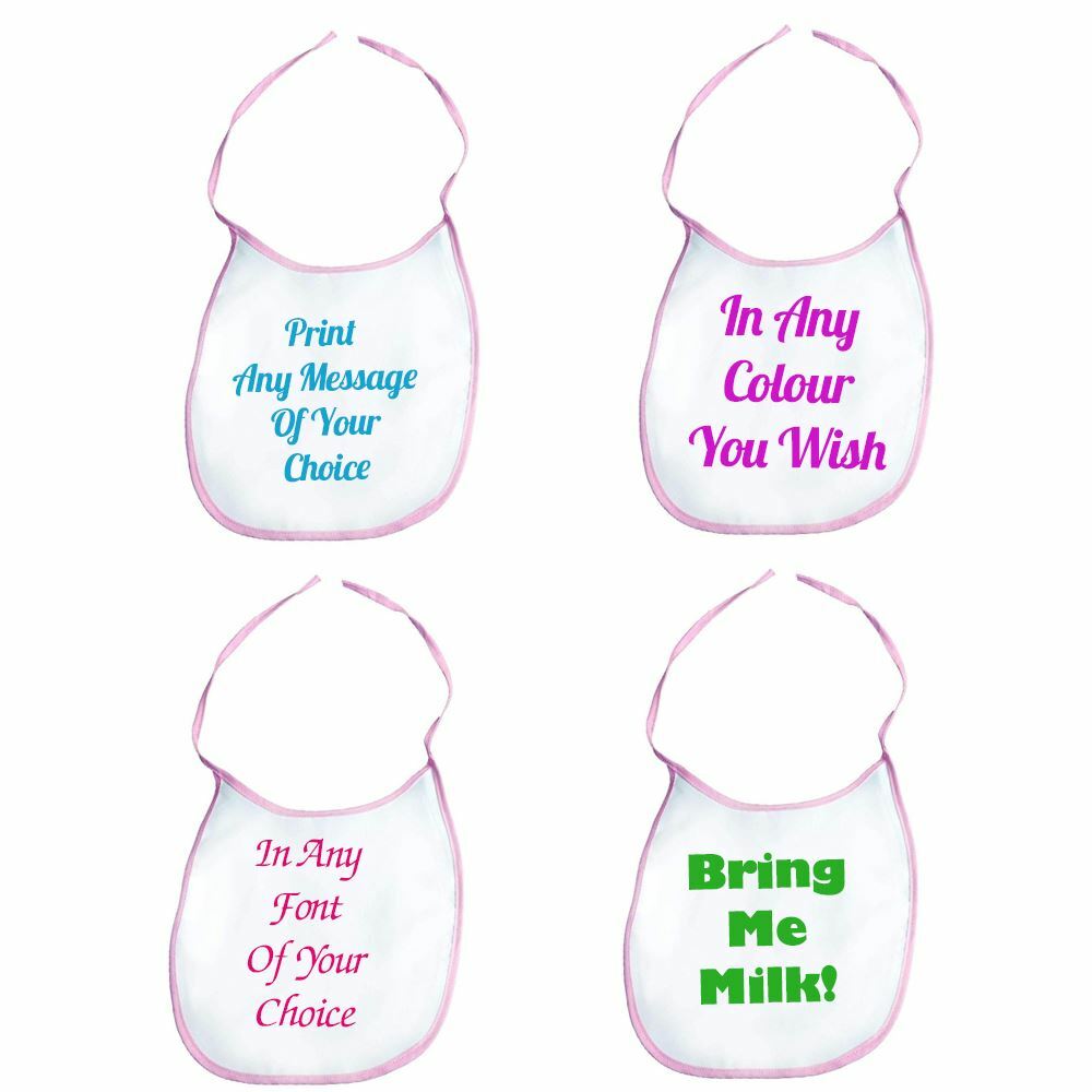 Personalised Printed Pink Baby Bib