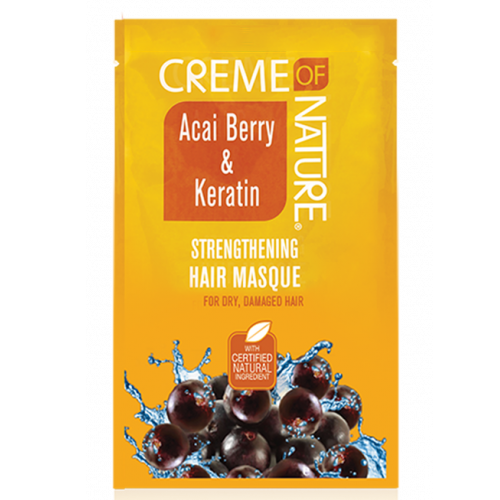 Creme of Nature Acai Berry & Keratin Hair Masque: Strengthening & Damage Repair for Weak, Damaged Hair 1.76 oz (52 ml)