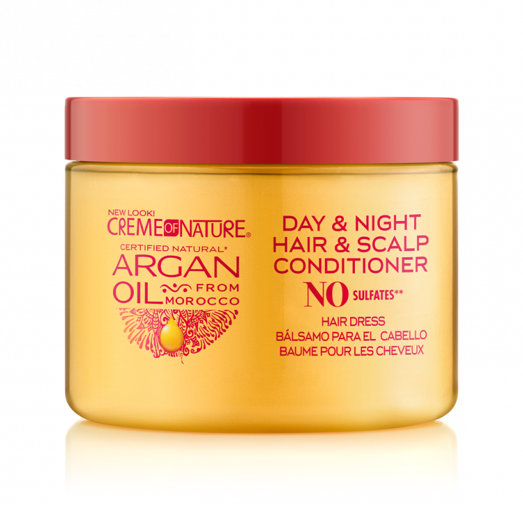 Creme of Nature Argan Oil Day & Night Hair & Scalp Conditioner 4.5 oz / 139 ml - For Dry Hair & Scalp Hydration & Shine