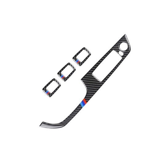 4 PCS Three Color Carbon Fiber Car Left Driving Lifting Panel Decorative Sticker without Folding for BMW E90 / 320i / 325i, Diameter: 37.8cm, without Folding,Diameter: 37.8cm(Three Color)