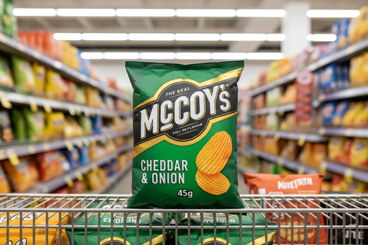 36 x Mccoy S Ridge Cut Cheddar & Onion Flavour Potato Crisps 45G