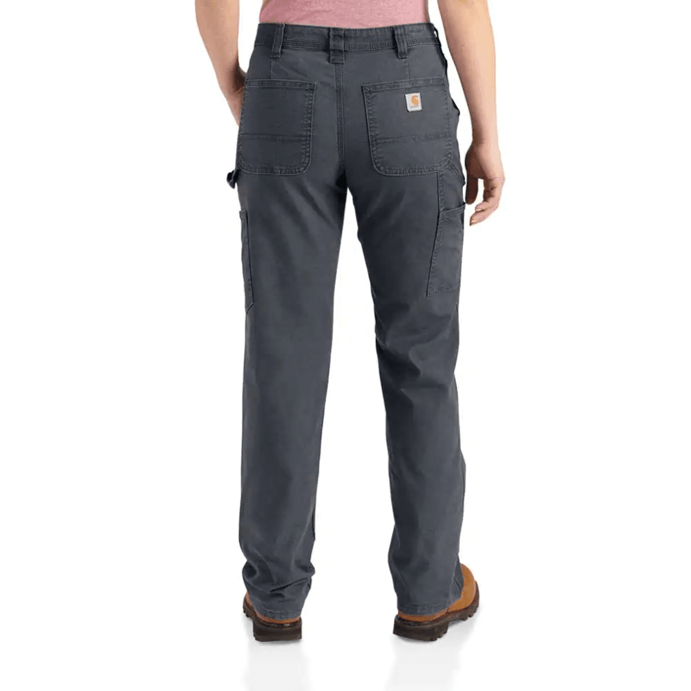 Carhartt 102080 Womens Rugged Flex Loose Fit Canvas Work Trouser Pant Black UK 12, Regular Leg