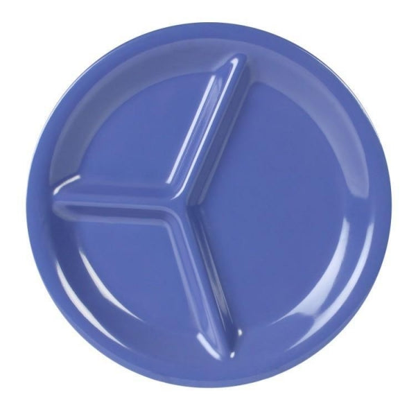 3 Compartment 260mm Purple Melamine Plates - Pack Of 12