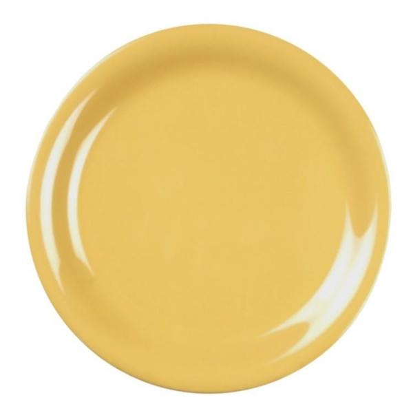 Narrow Rim Yellow Melamine Plate 265mm / 10 ½in - Pack Of 12