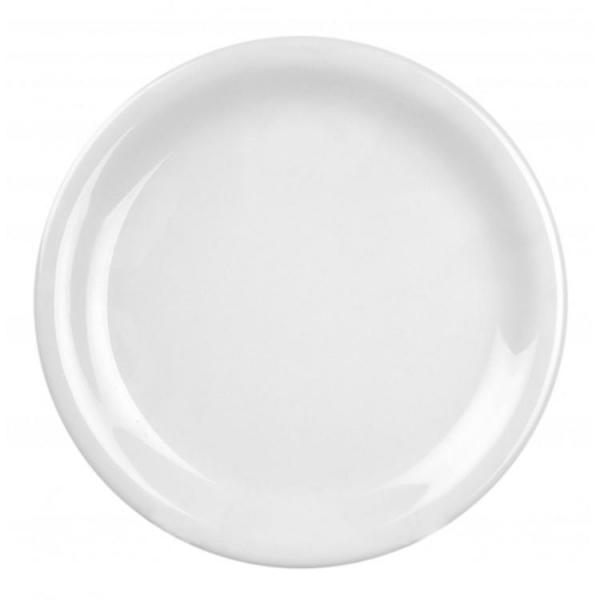 Narrow Rim White Melamine Plate 230mm / 9in - Pack Of 12