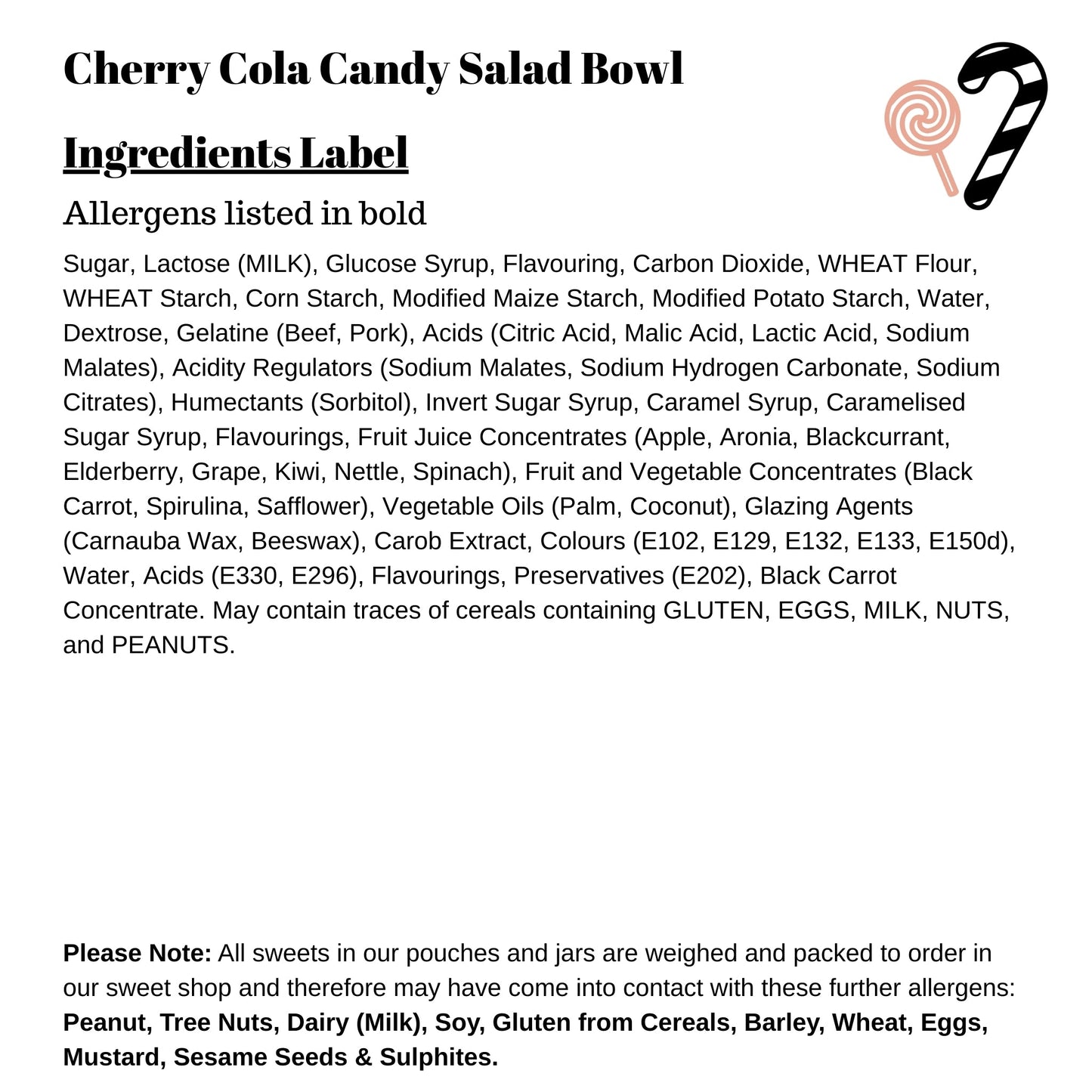 Cherry Cola Candy Salad Bowl 700g