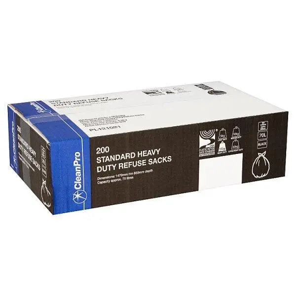 CleanPro 200 Standard Heavy Duty Refuse Sacks Black