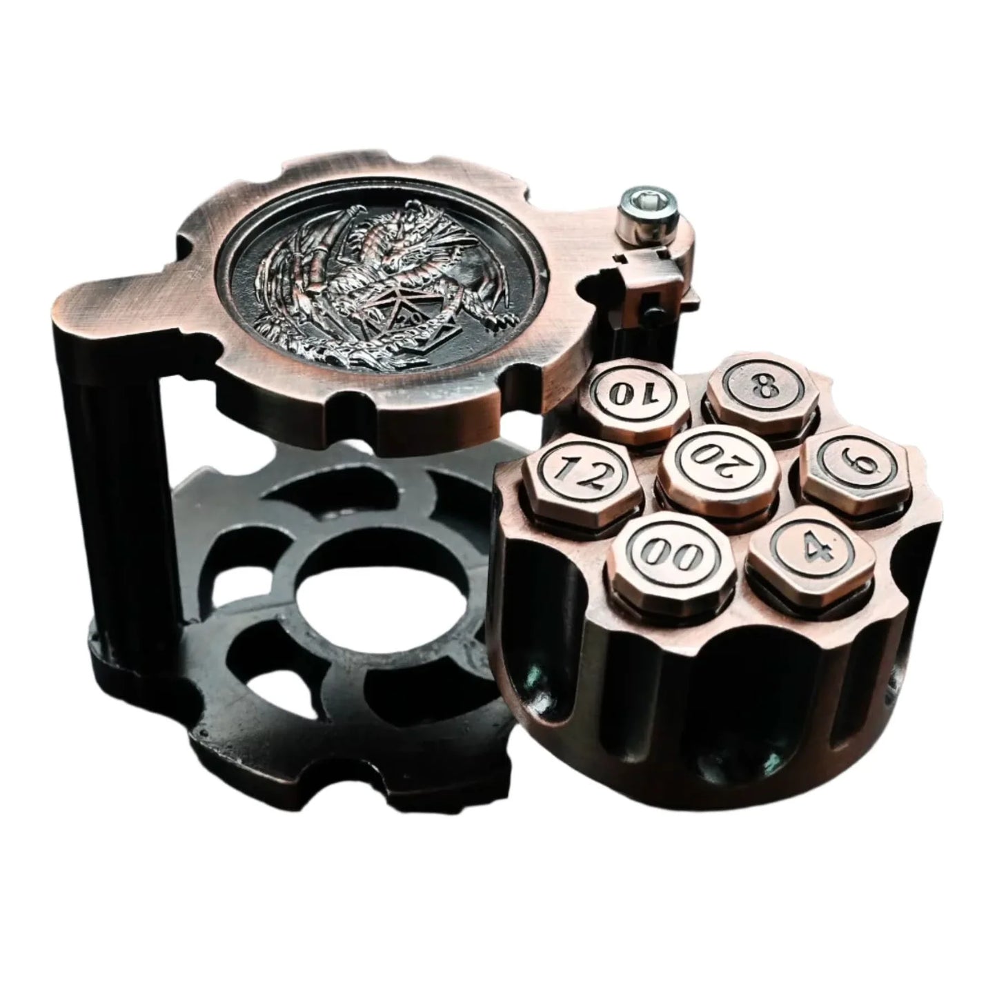 Hexchamber | Bullet Dice Set | Solid Metal | Ancient Copper