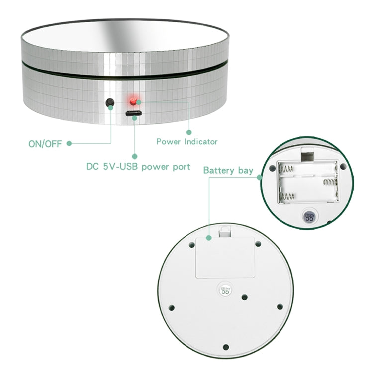 12cm 360 Degree Rotating Turntable Matte Electric Display Stand Video Shooting Props Turntable, Load: 3kg, 12cm Matte White, 12cm Matte Black