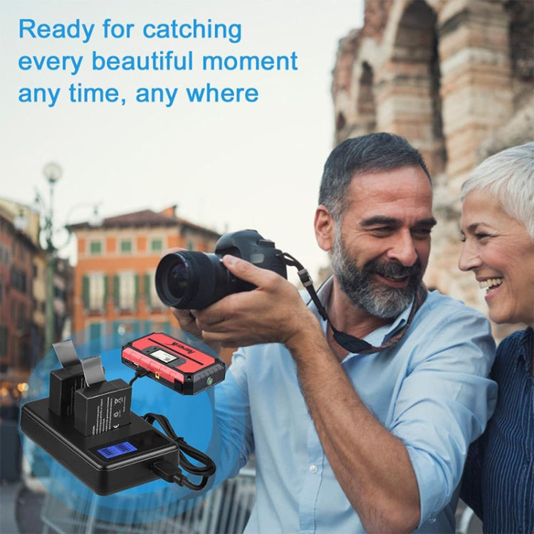 SJCAM SJ7000 / SJ6000 / SJ5000 / SJ4000 Battery LCD Screen Dual Batteries Charger, Displays Charging Capacity, For SJCAM SJ7000