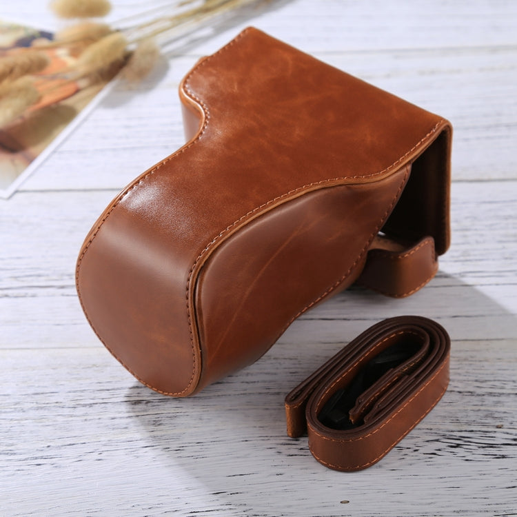 Full Body Camera PU Leather Case Bag with Strap for Canon EOS M6 (18-150mm Lens), For EOS M6 (18-150mm), For EOS M6(18-150mm)