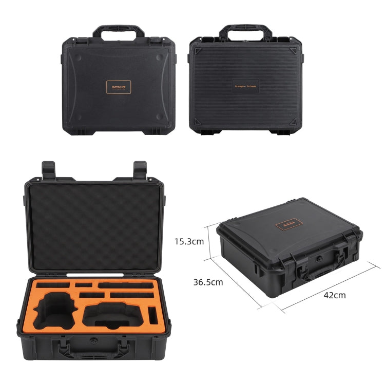 For DJI Air 3S / 3 Sunnylife Safety Carrying Case Large Capacity Waterproof Shock-proof Hard Travel Case (Black)