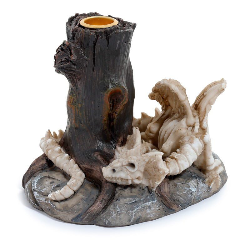 Candlestick Candle Holder - Shadows of Darkness Sleeping Bones Dragon Skeleton