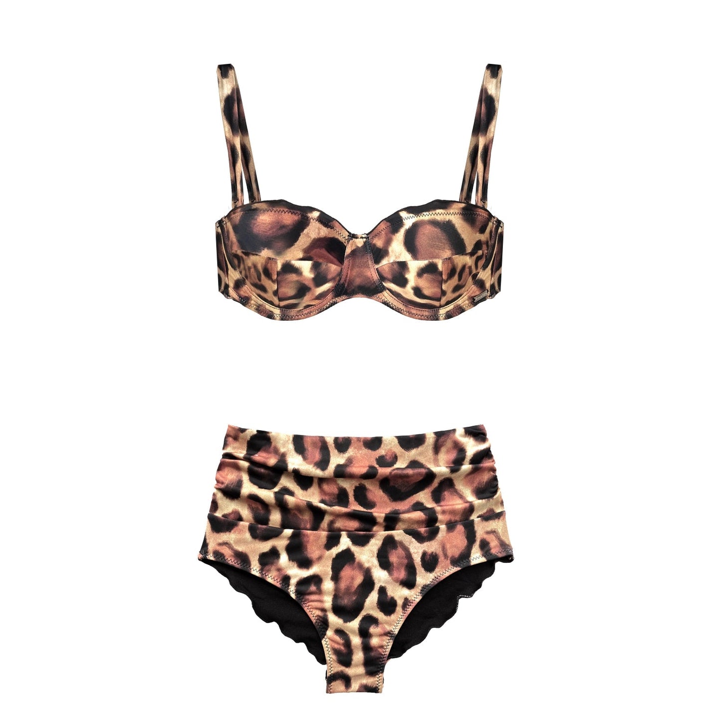 Leopard Print Shapewear Bikini Bottom – Artisan Sustainable Swimwear from Ibiza
