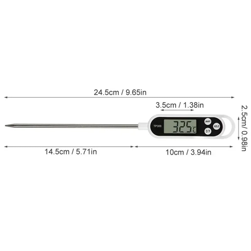 Digital Food Thermometer with Probe - Kitchen Cooking, Meat, BBQ, Electronic Temperature Tool