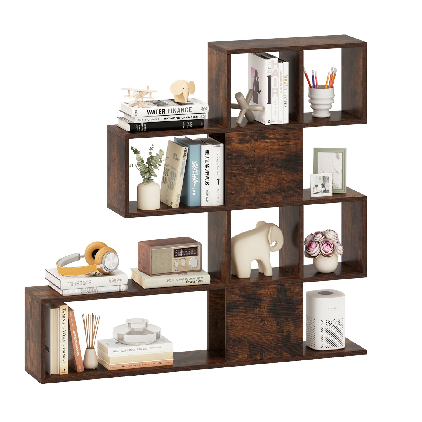 5-Tier Display and Storage Bookshelf for Home and Office-White