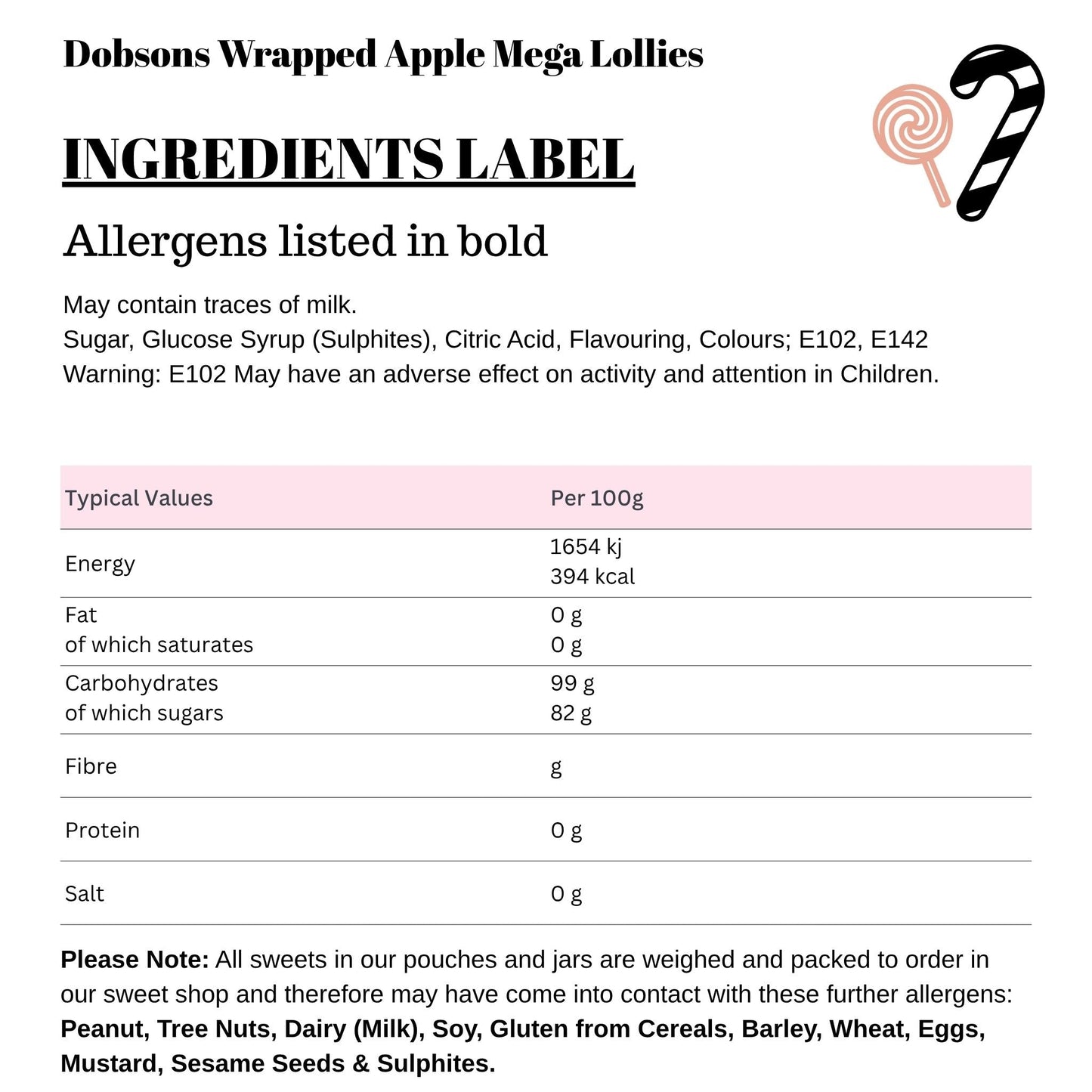 Dobsons Wrapped Apple Mega Lollies