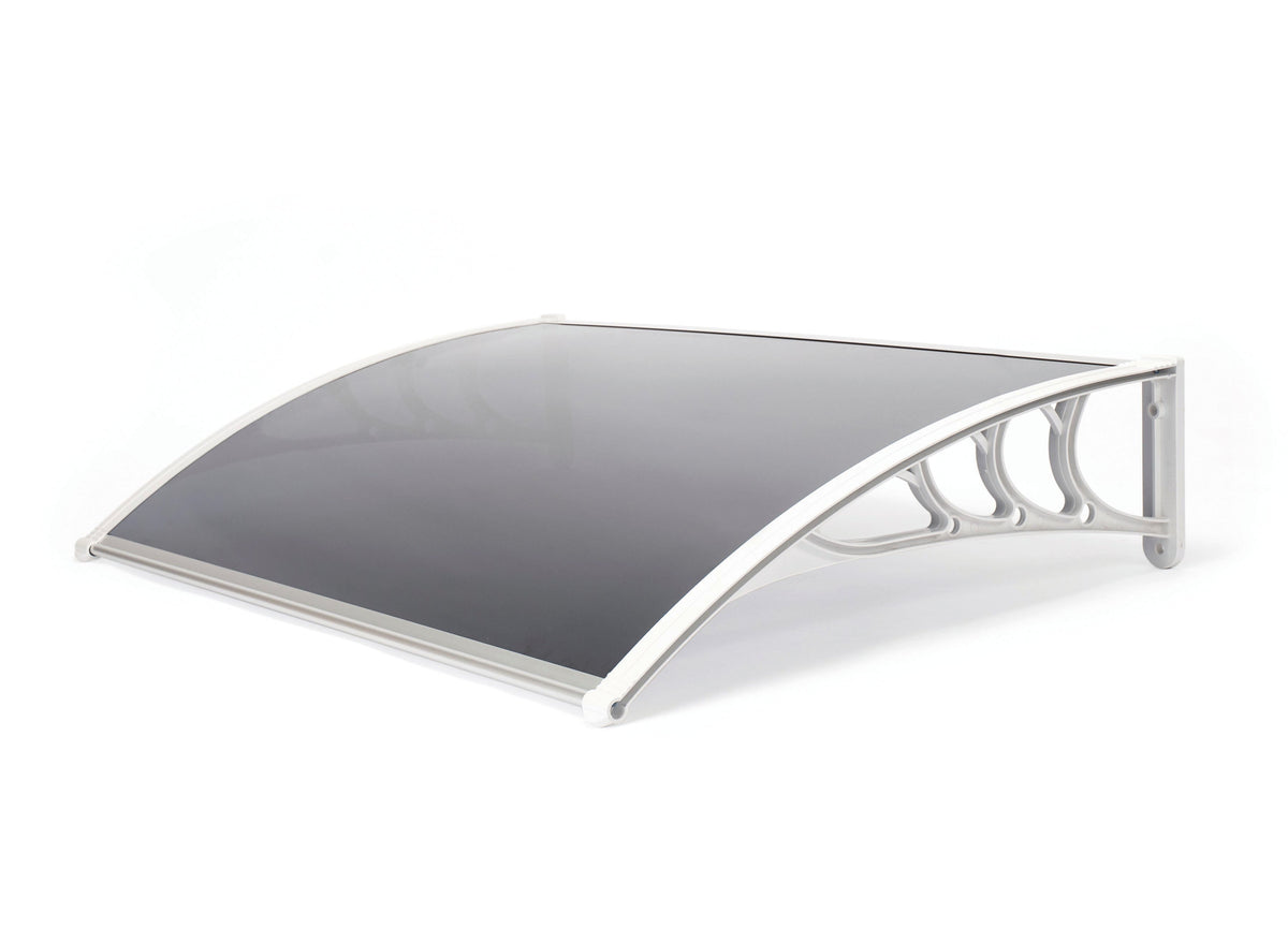 Easy Fit Tinted Door Canopy – UV-Stabilised, Weather-Resistant & Durable | 1.2m Wide | White & Black Colors