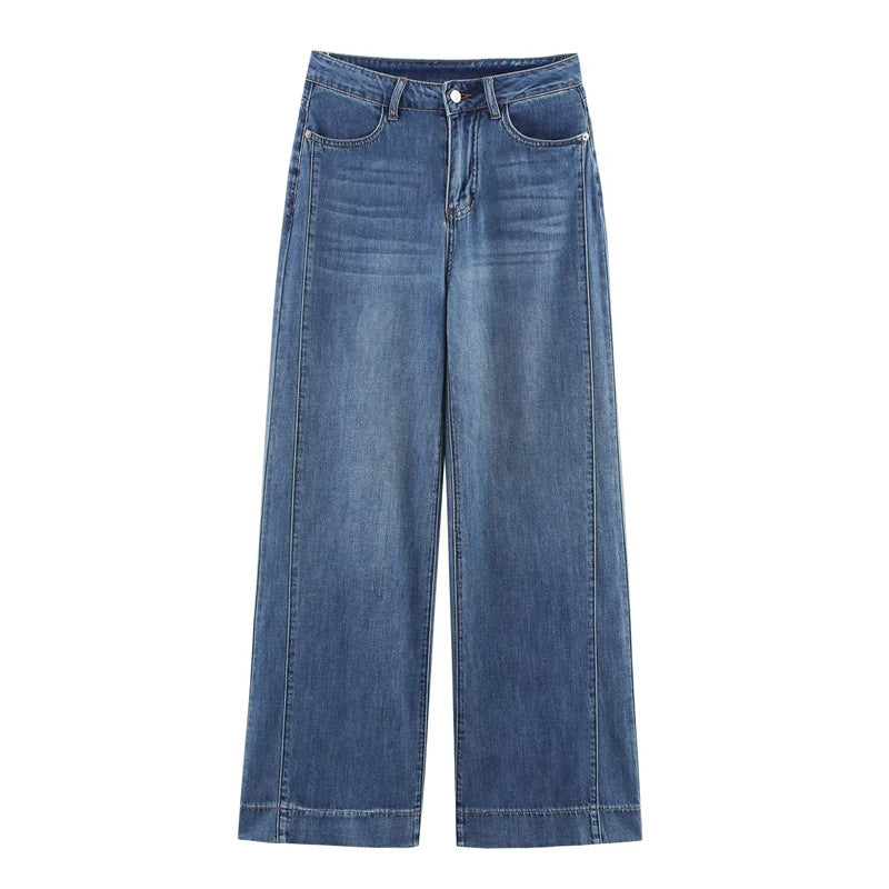 Casual Loose Vintage Commuter Denim Pants withStyle Design Sense