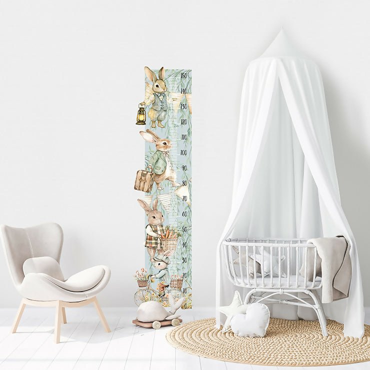 Live Vida Rabbit Height Chart Wall Sticker - Blue