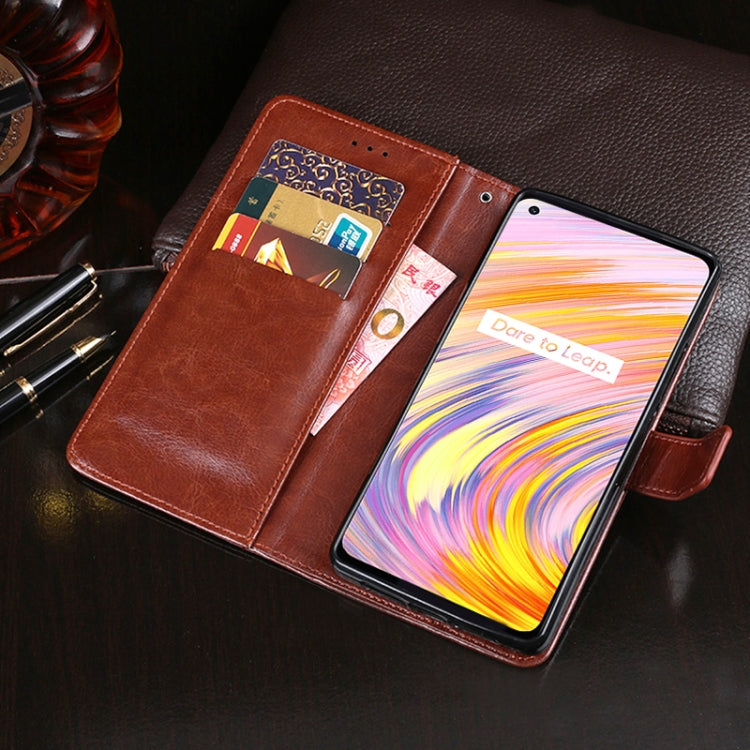 For OPPO Realme V15 idewei Crazy Horse Texture Horizontal Flip Leather Case with Holder & Card Slots & Wallet(Dark Blue)