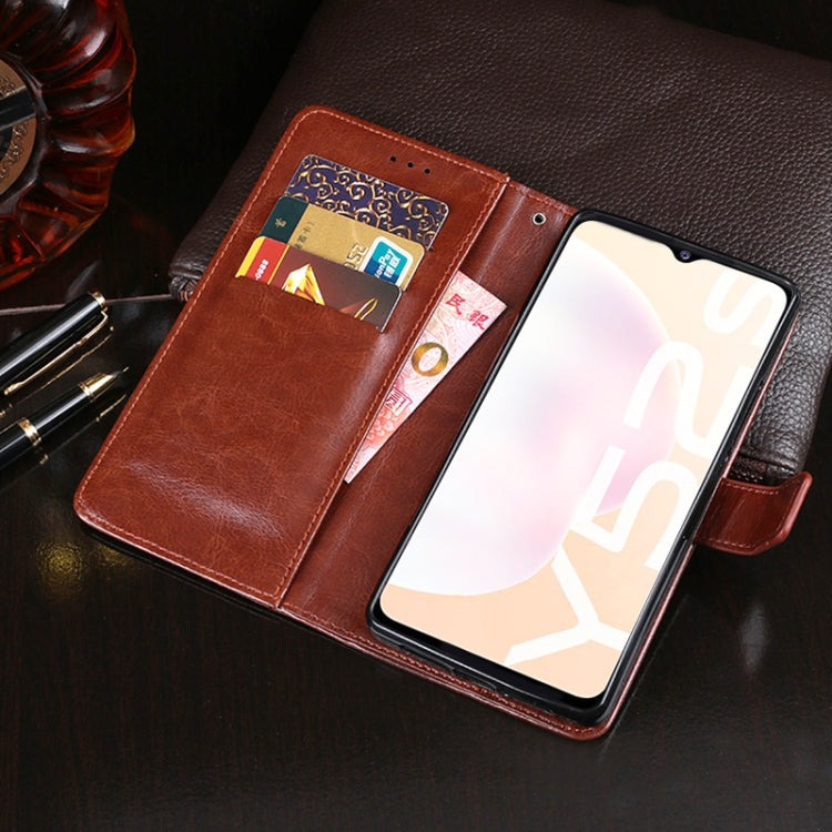For vivo Y31S idewei Crazy Horse Texture Horizontal Flip Leather Case with Holder & Card Slots & Wallet(Yellow)