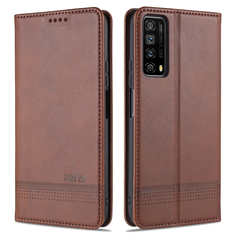 AZNS Magnetic Calf Texture Horizontal Flip Leather Case with Card Slots & Holder & Wallet, For Huawei P smart 2021, For Huawei Y7a, For Huawei Enjoy 20 SE 4G