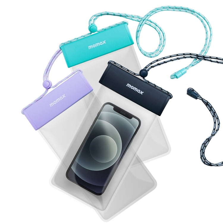 MOMAX SR25 IPX8 Outdoor Transparent PC+TPU Waterproof Bag with Lanyard For Mobile Phones Below 7 inche(Gray)