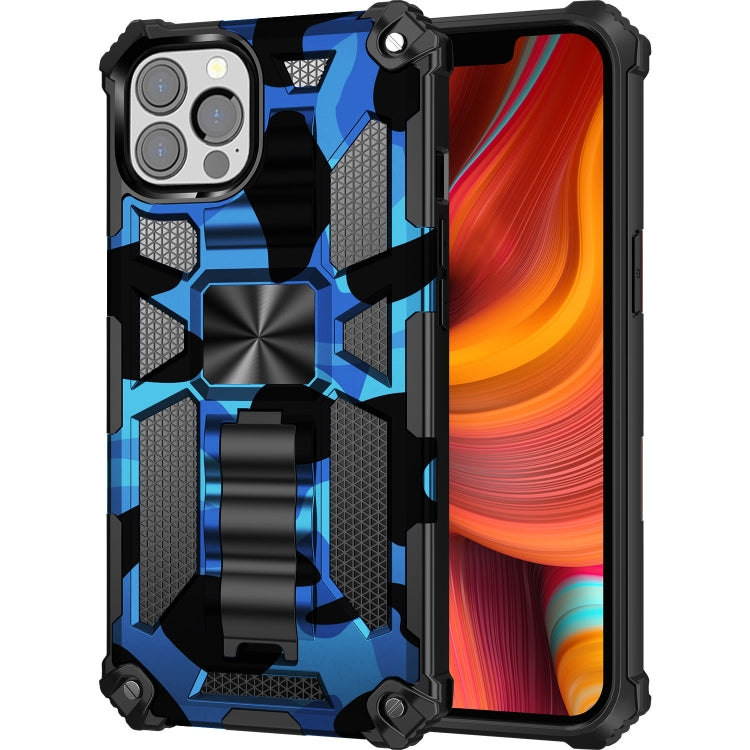 Camouflage Armor Shockproof TPU + PC Magnetic Protective Case with Holder, For iPhone 13 Pro Max, For iPhone 13, For iPhone 13 Pro
