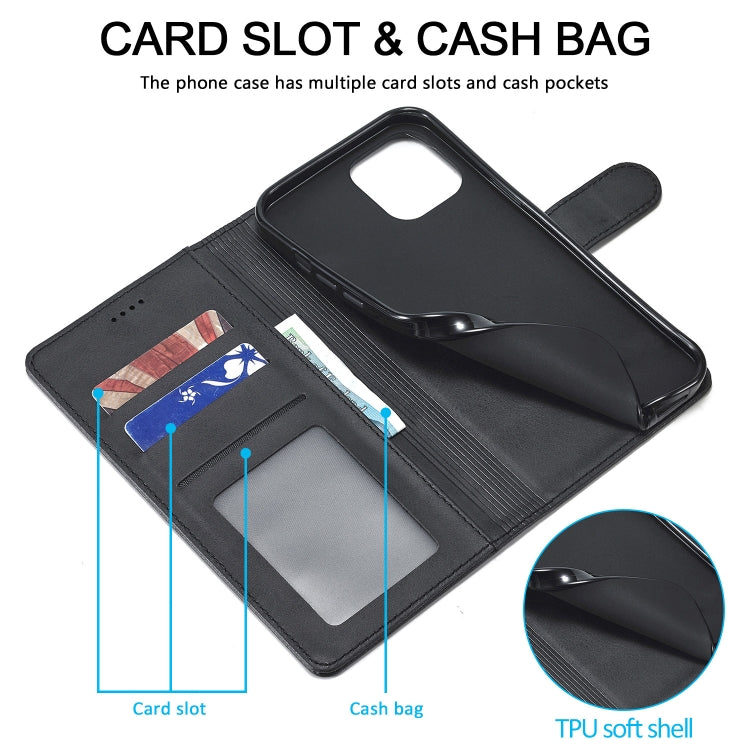 For iPhone 13 mini LC.IMEEKE Calf Texture Horizontal Flip Leather Case with Holder & Card Slots & Wallet (Black)