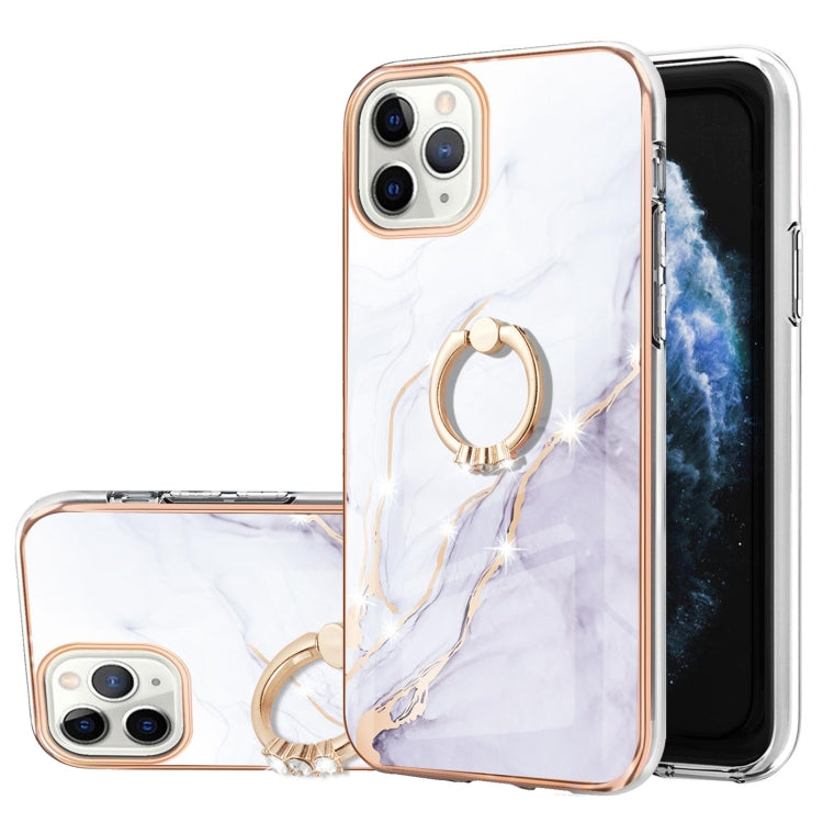 Electroplating Marble Pattern IMD TPU Shockproof Case with Ring Holder, For iPhone 12 / 12 Pro, For iPhone 12 Pro Max, For iPhone 11, For iPhone 11 Pro Max