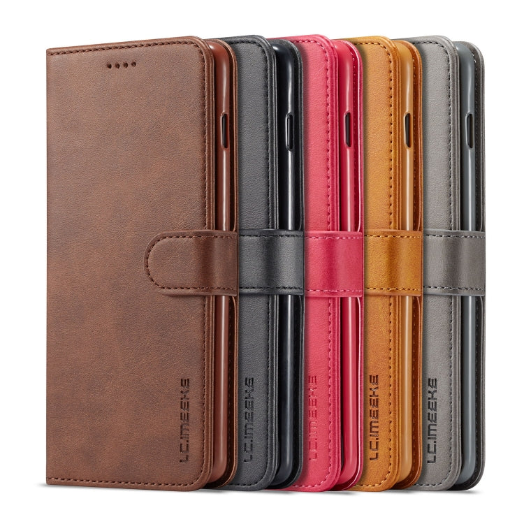 For Galaxy S10 LC.IMEEKE Calf Texture Horizontal Flip Leather Case, with Holder & Card Slots & Wallet(Grey)