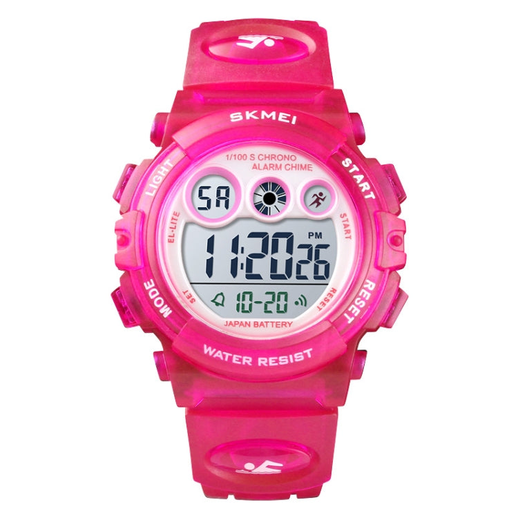 SKMEI 1451 LED Digital Stopwatch Chronograph Luminous Children Sports Electronic Watch, 1451(Transparent Rose Red), 1451(White Shell Blue Circle), 1451(Yellow Shell Blue Circle), 1451(Black Shell Blue Circle), 1451(Transparent Pink Blue)