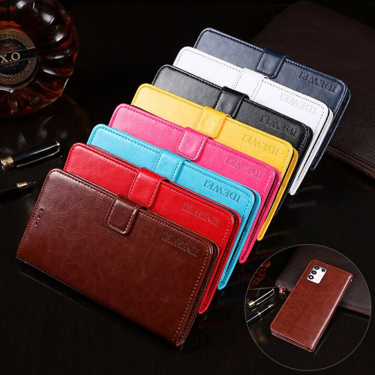 For OPPO K9s idewei Crazy Horse Texture Leather Phone Case with Holder & Card Slots & Wallet(Sky Blue)